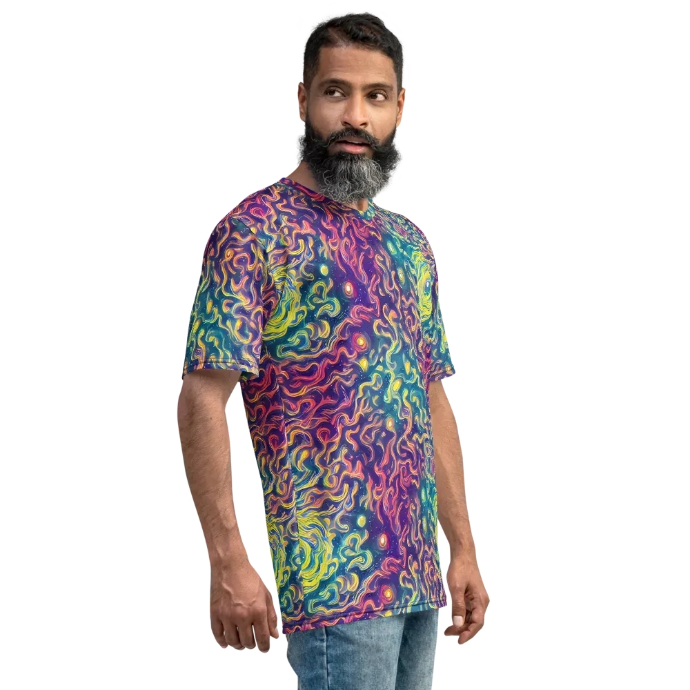 Dreamfire Current on Men's Crew Neck T-Shirt — Right