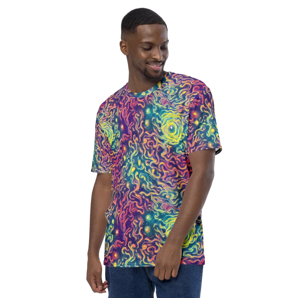 Dreamfire Current on Men's Crew Neck T-Shirt — Left