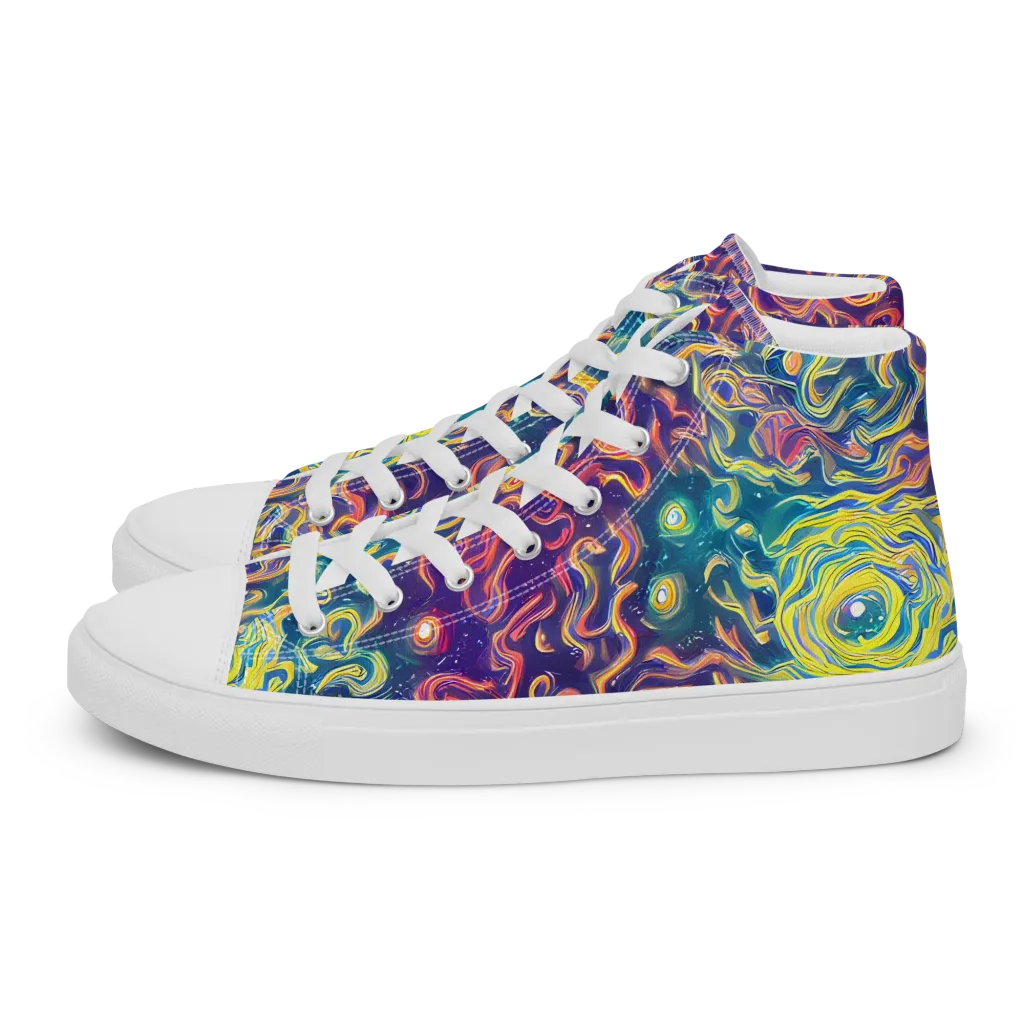 Dreamfire Current on Men's High Top Canvas Shoes — Left