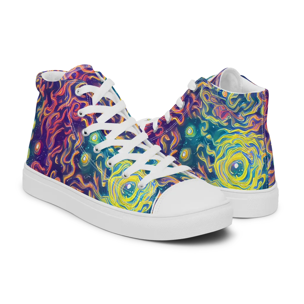 Dreamfire Current on Men's High Top Canvas Shoes — Right