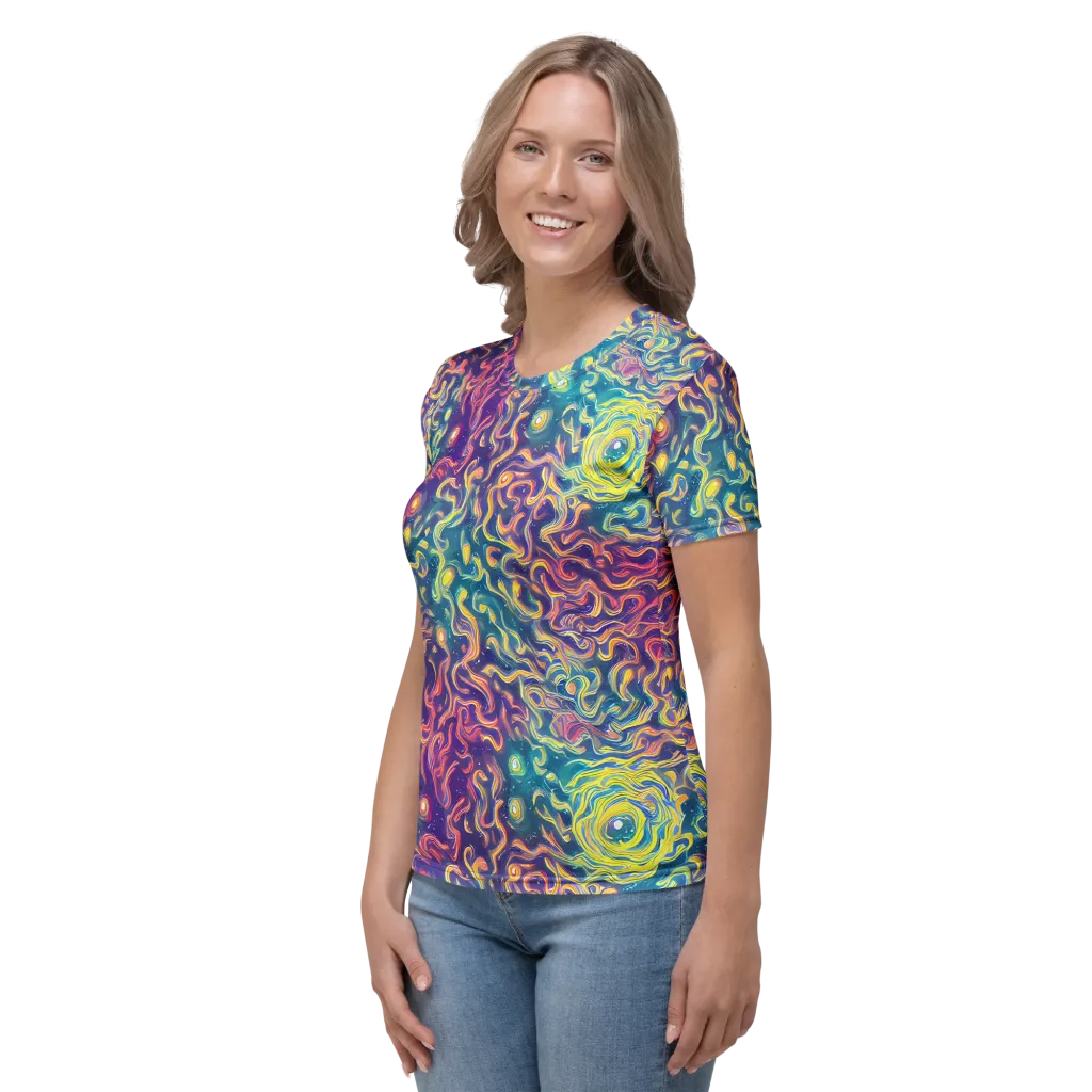 Dreamfire Current on Women's Crew Neck T-Shirt — Left