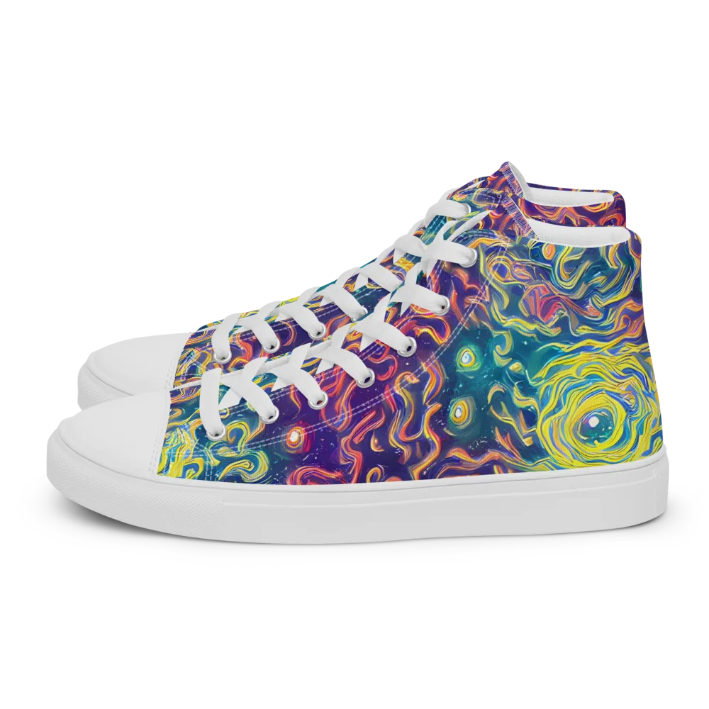 Dreamfire Current on Women's High Top Canvas Shoes — Left