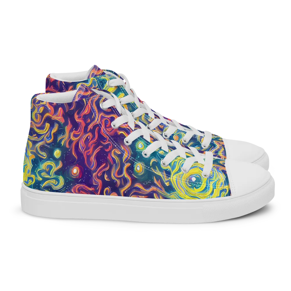 Dreamfire Current on Women's High Top Canvas Shoes — Right