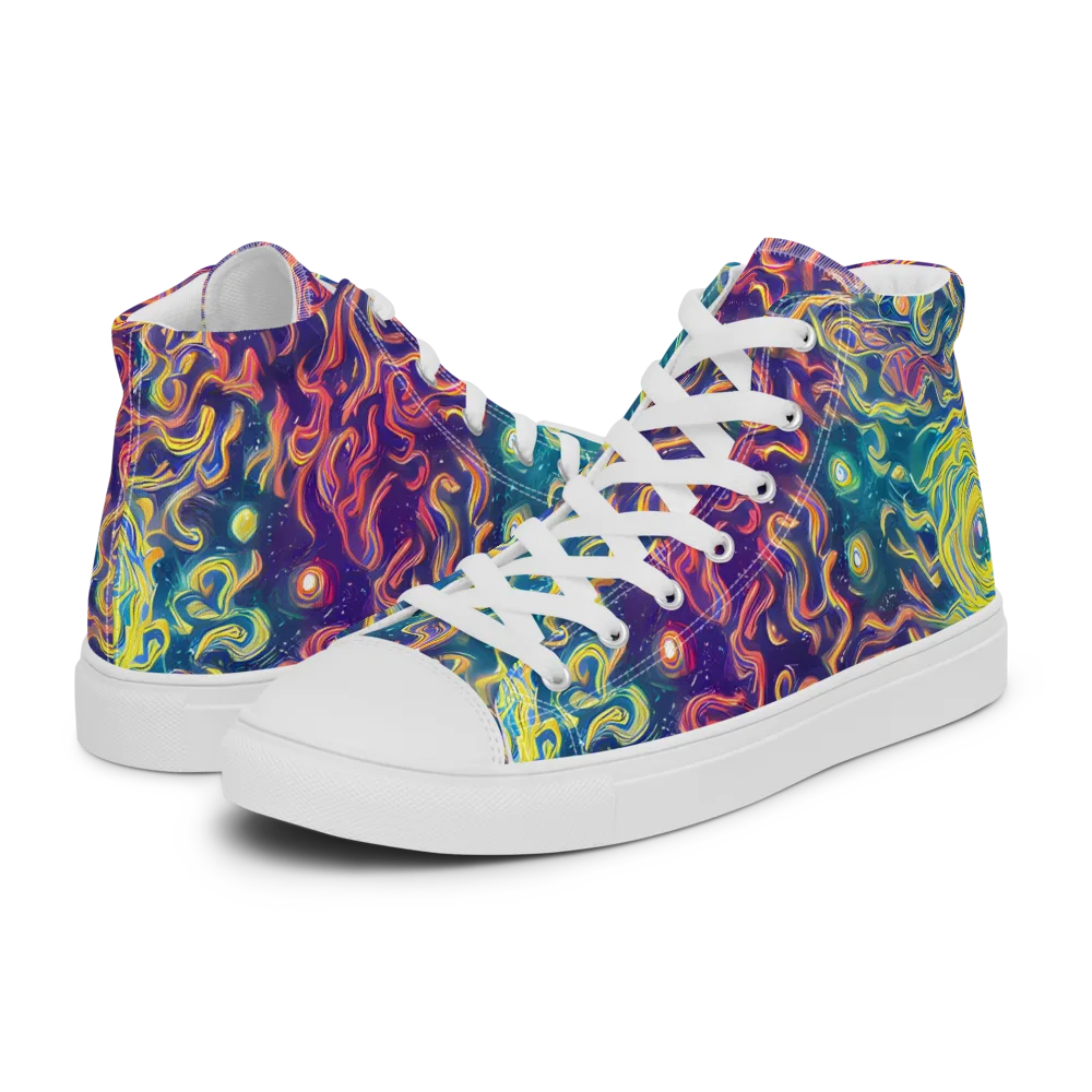 Dreamfire Current on Women's High Top Canvas Shoes — Left