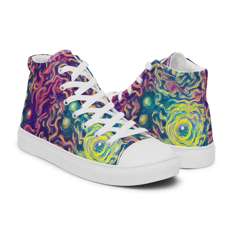 Dreamfire Current on Women's High Top Canvas Shoes — Right