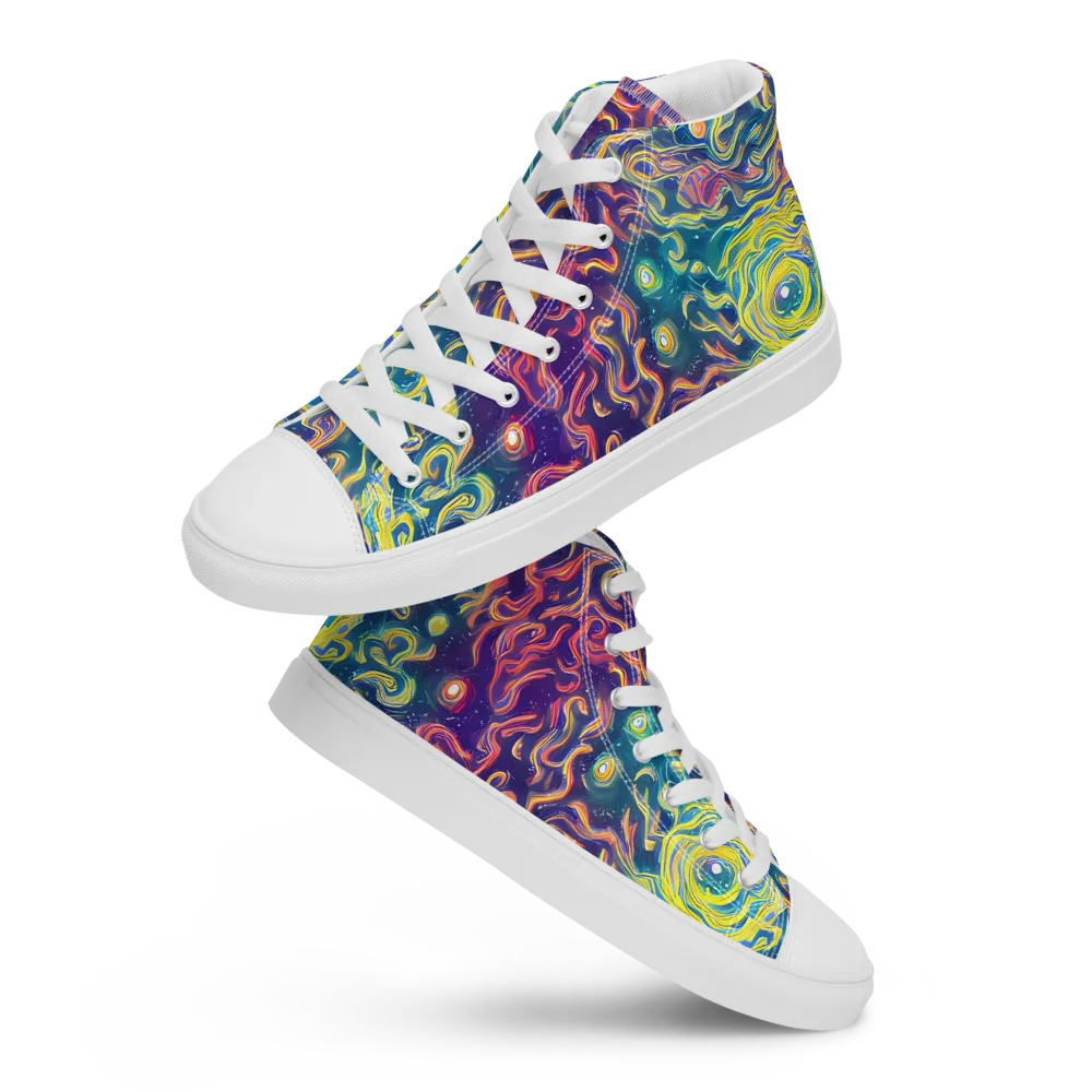 Dreamfire Current on Women's High Top Canvas Shoes — Front