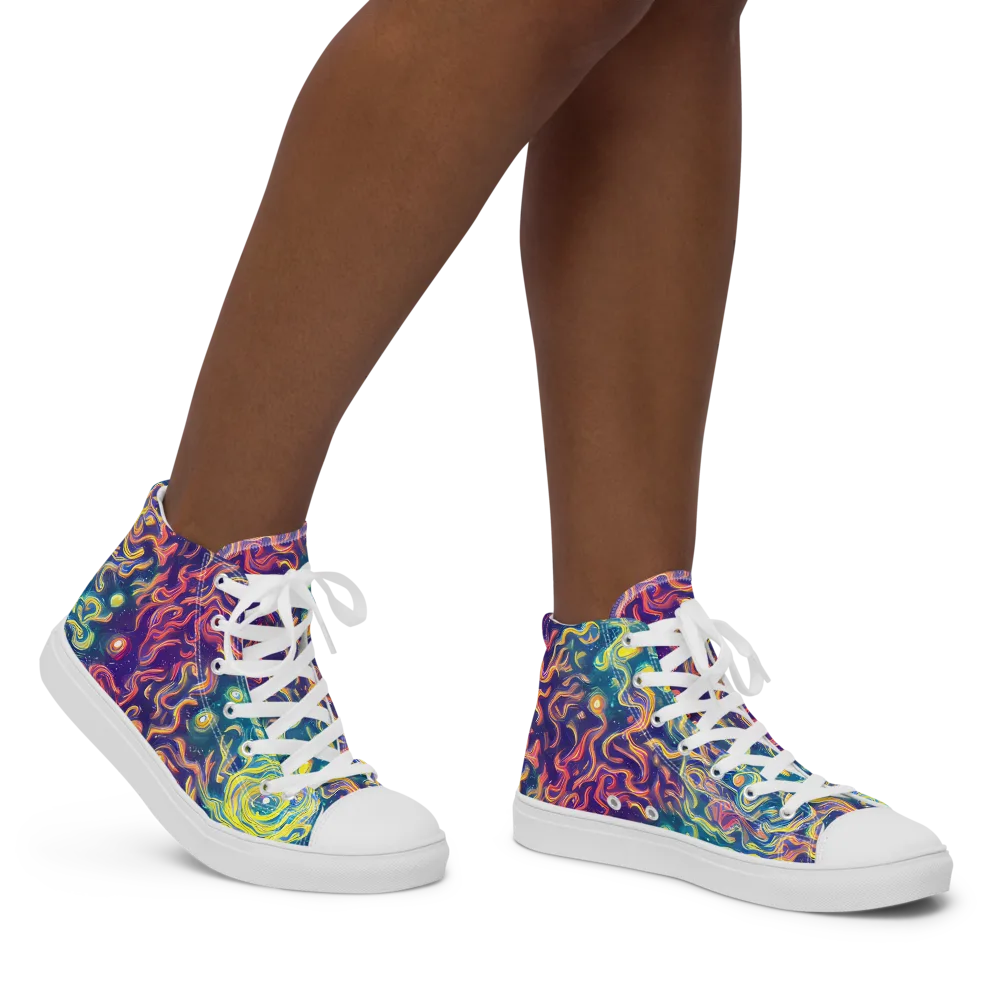 Dreamfire Current on Women's High Top Canvas Shoes — Right