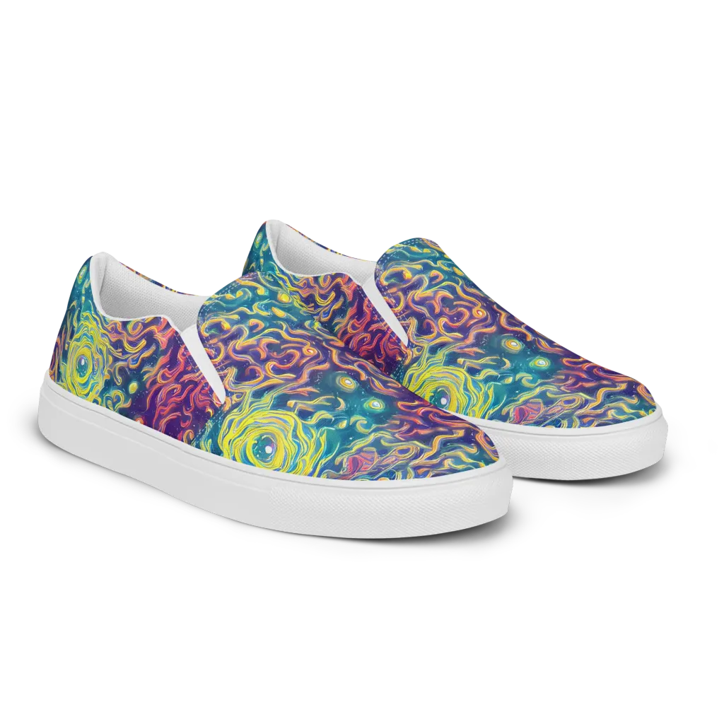 Dreamfire Current on Men's Slip-On Canvas Shoes — Right Front