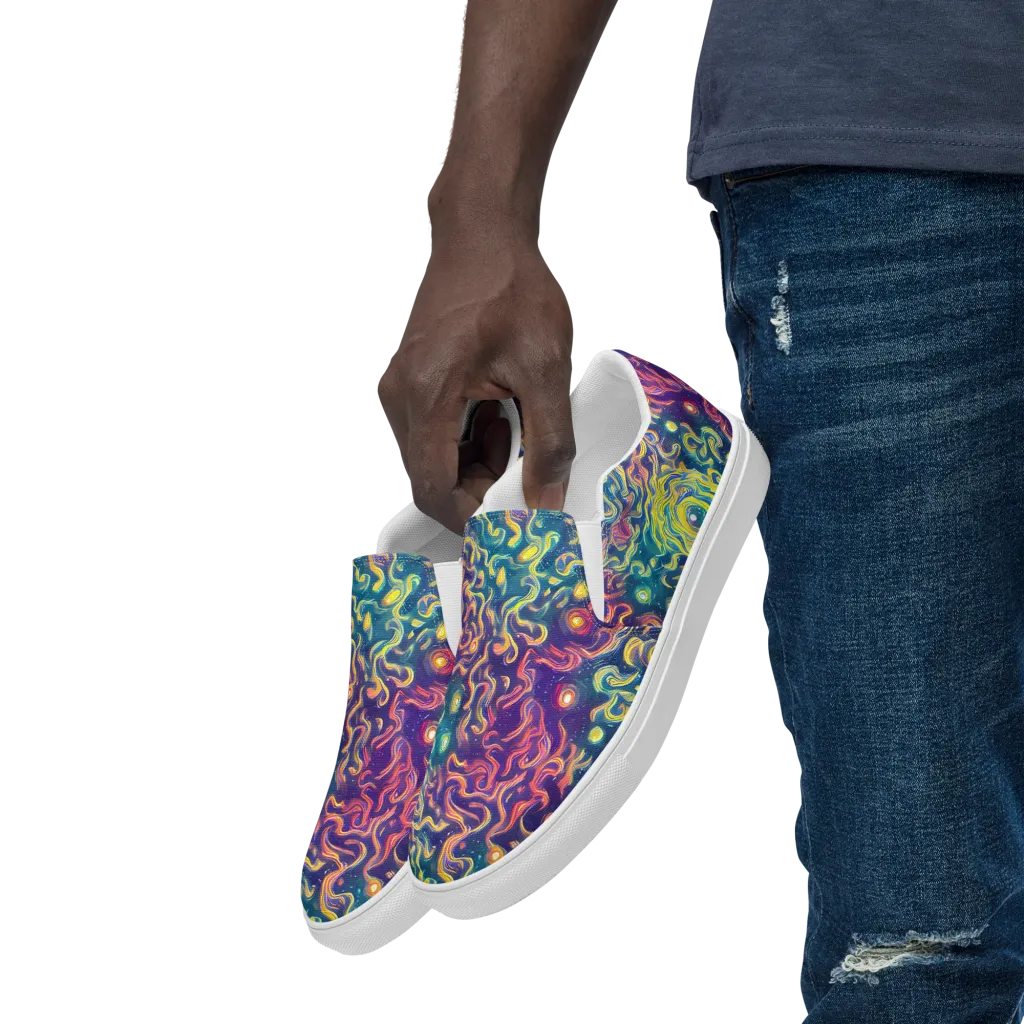Dreamfire Current on Men's Slip-On Canvas Shoes — Left Front