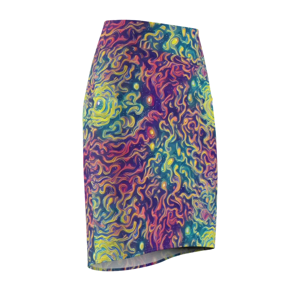 Dreamfire Current on Pencil Skirt — Front Side