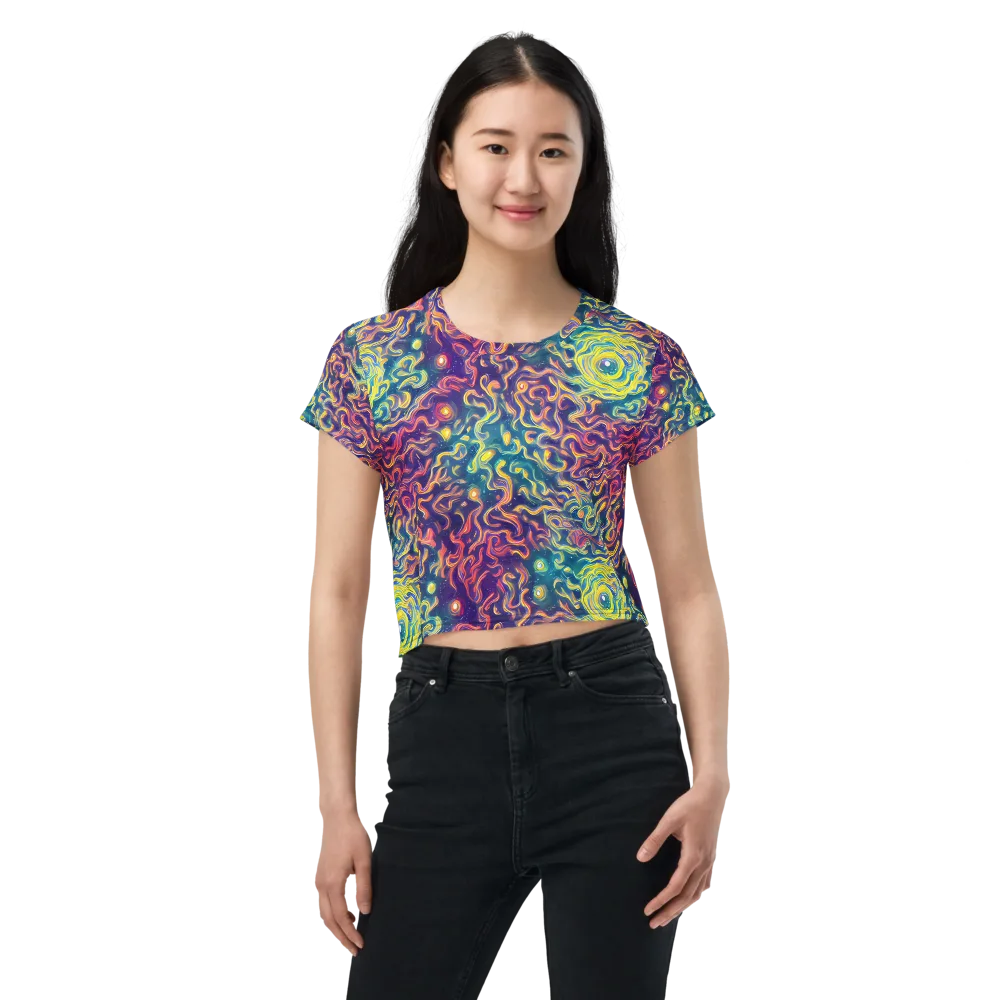 Dreamfire Current on Crop Tee — Front