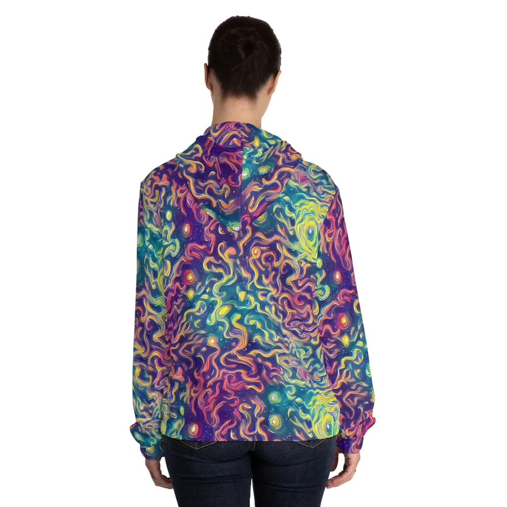 Dreamfire Current on Women's Full-Zip Hoodie — Back On Person