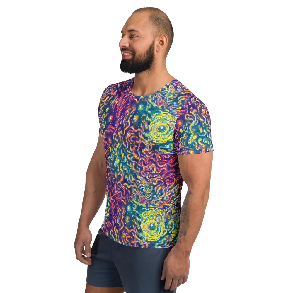 Dreamfire Current on Men's Athletic T-Shirt — Left