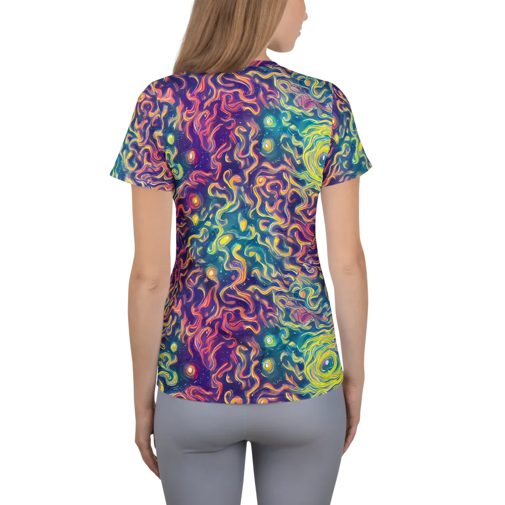 Dreamfire Current on Women's Athletic T-Shirt — Back