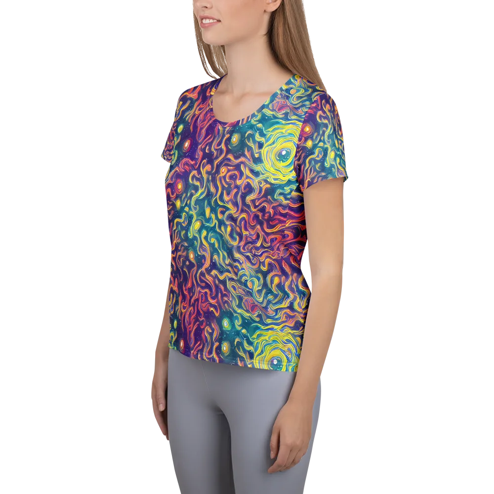 Dreamfire Current on Women's Athletic T-Shirt — Left