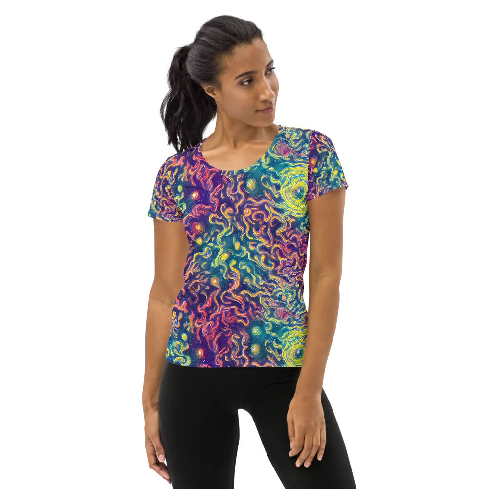 Dreamfire Current on Women's Athletic T-Shirt — Front