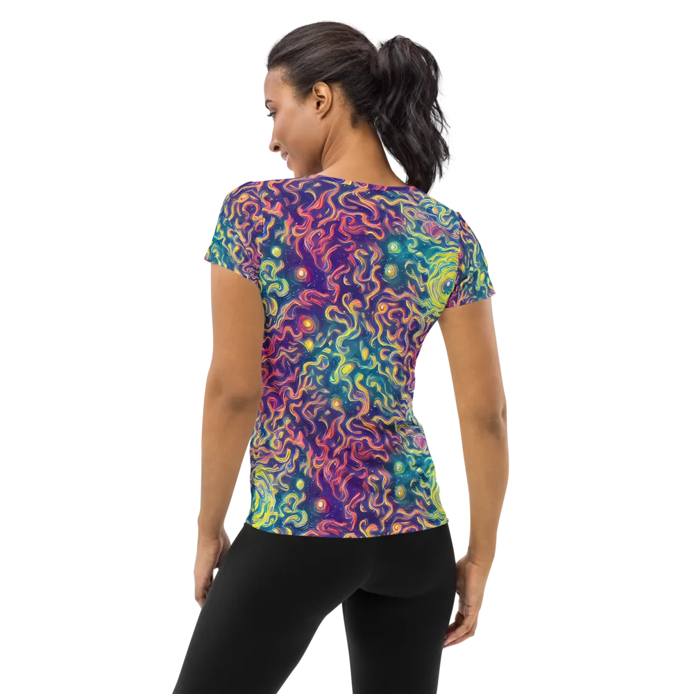 Dreamfire Current on Women's Athletic T-Shirt — Back