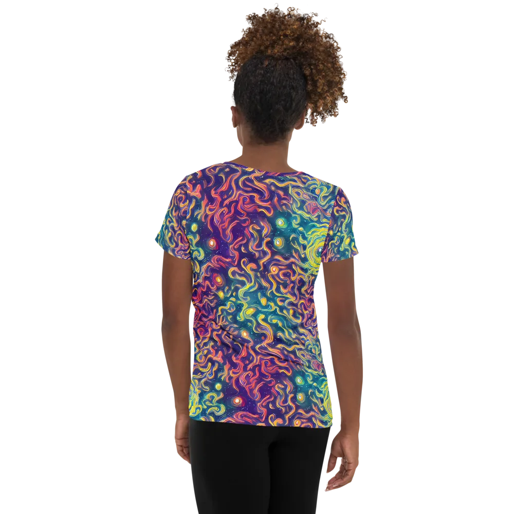 Dreamfire Current on Women's Athletic T-Shirt — Back