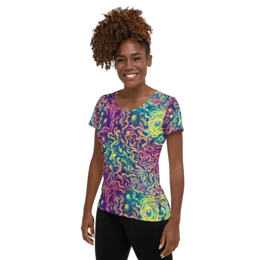Dreamfire Current on a Women's Athletic T-Shirt