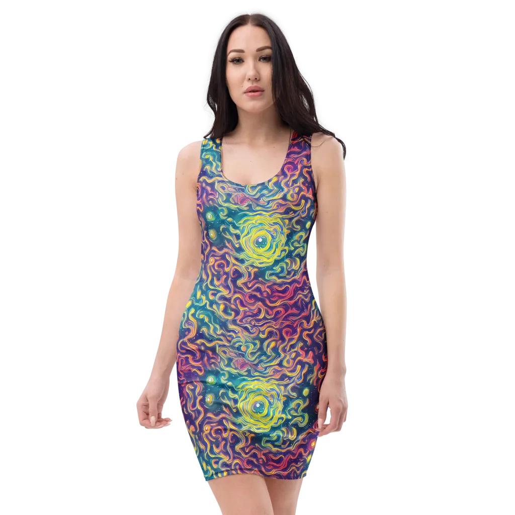 Dreamfire Current on Bodycon Dress — Front