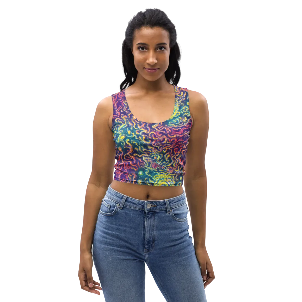 Dreamfire Current on Crop Top — Front