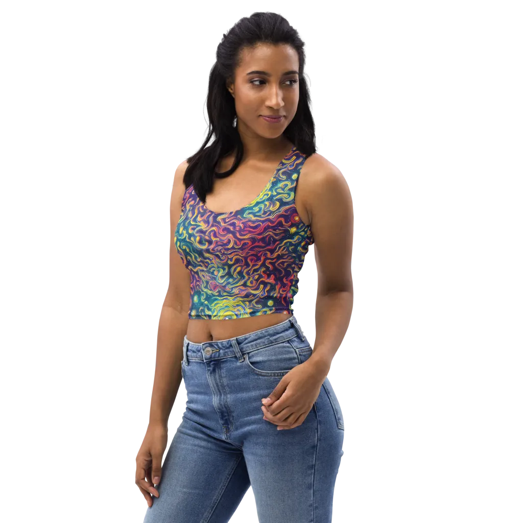 Dreamfire Current on Crop Top — Left Front