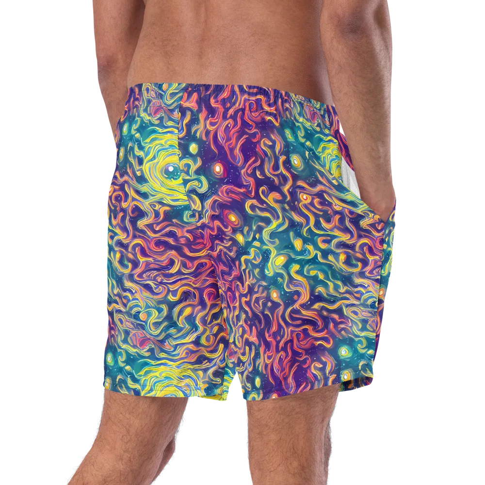 Dreamfire Current on Swim Trunks — Right Back
