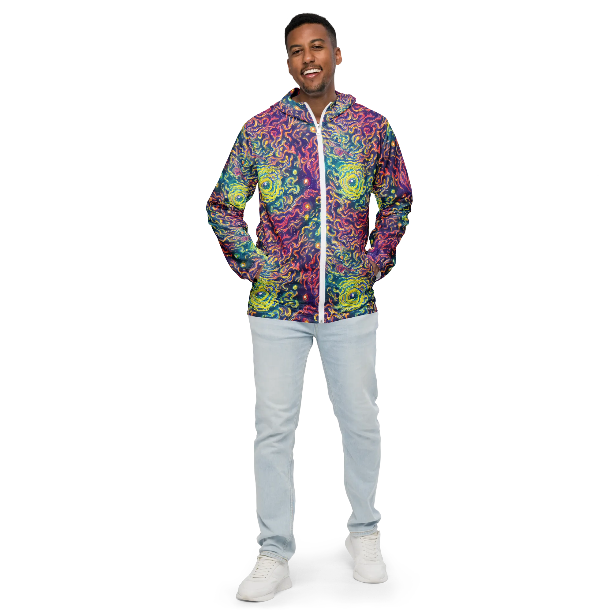 Dreamfire Current on Men's Windbreaker — Front