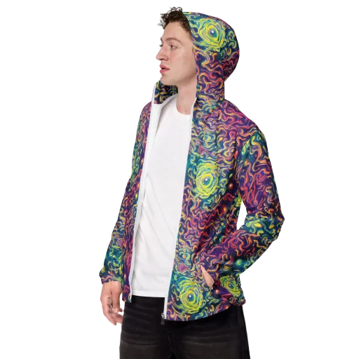 Dreamfire Current on a Men's Windbreaker