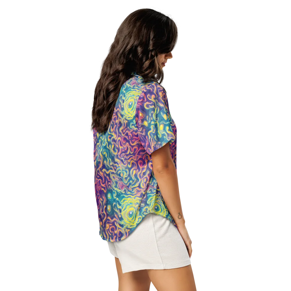 Dreamfire Current on Women's Short Sleeve Pajama Top — Right Back