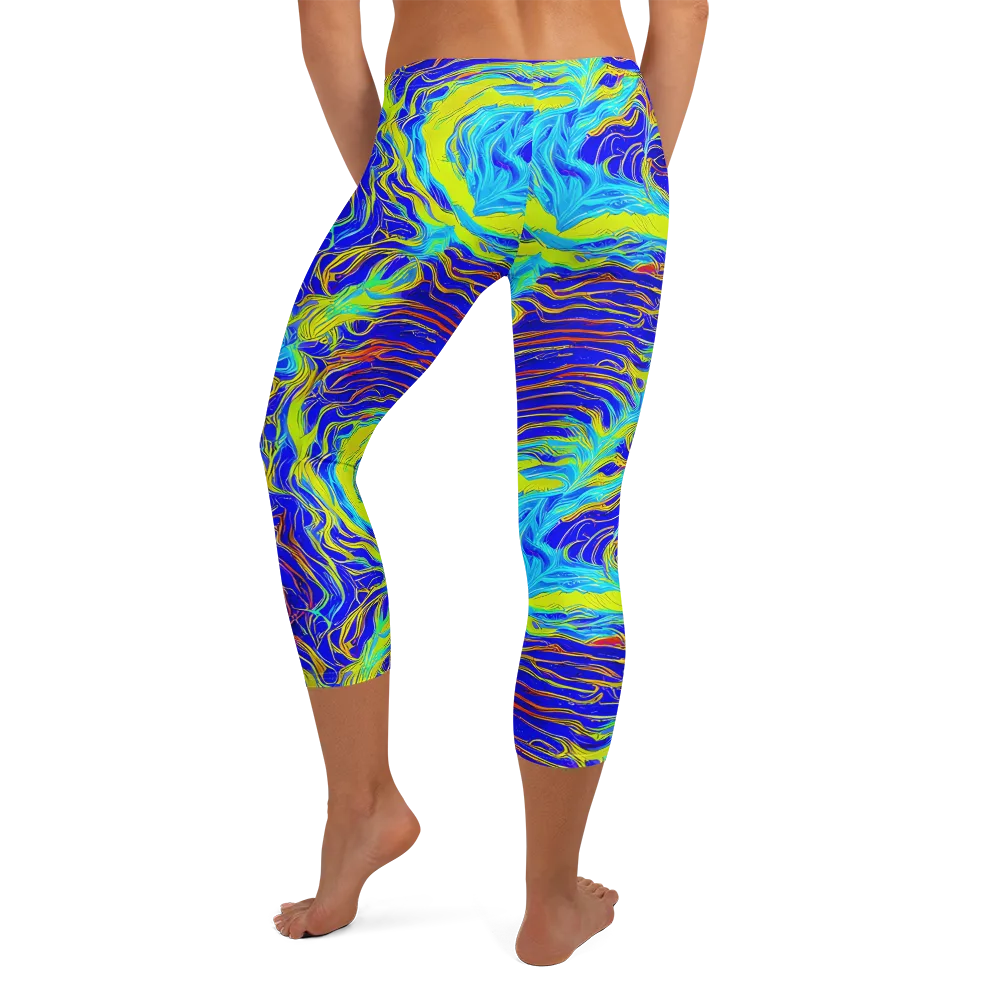 Sapphire Vortex on Capri Leggings — Back