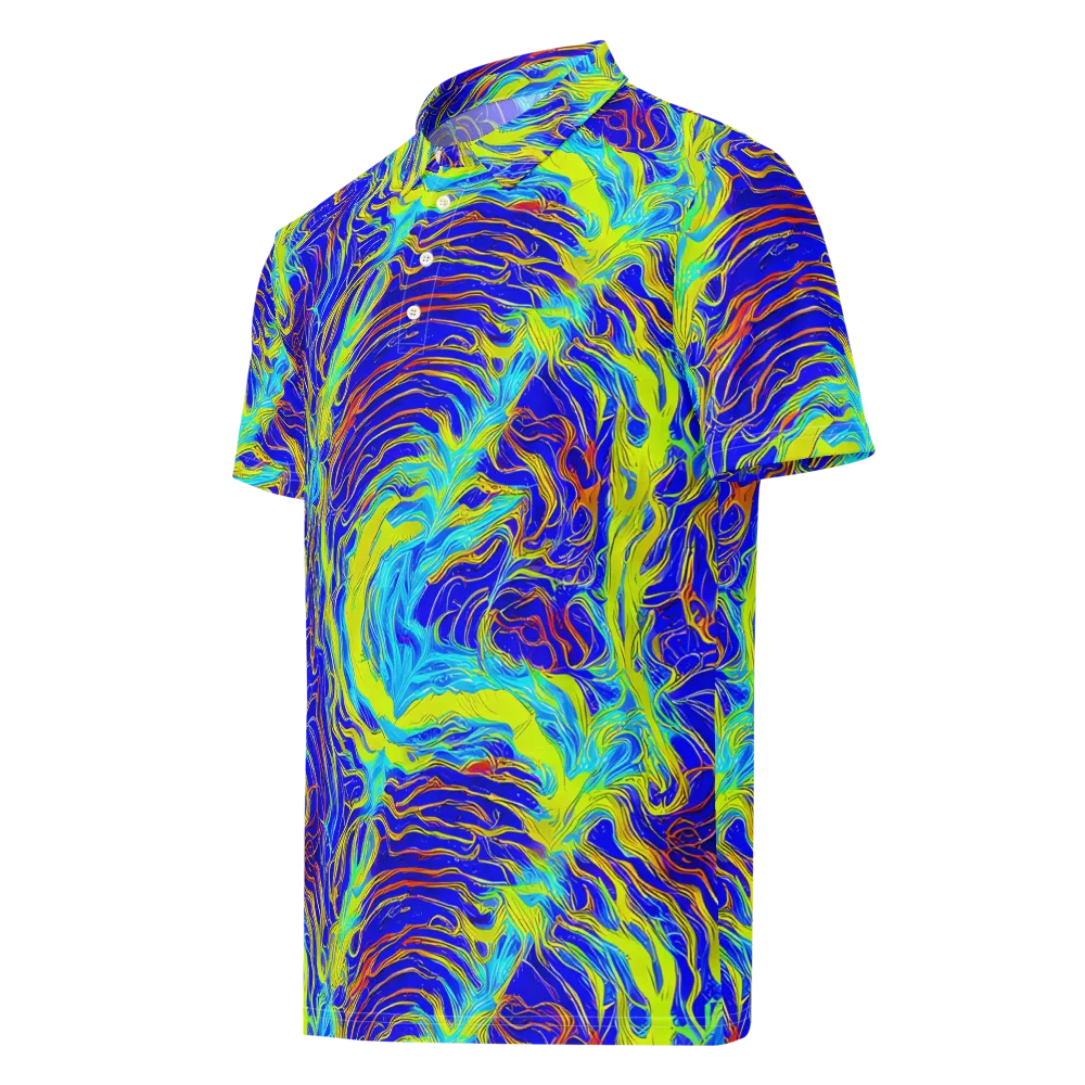 Sapphire Vortex on Men's Slim Fit Polo Shirt — Left Front