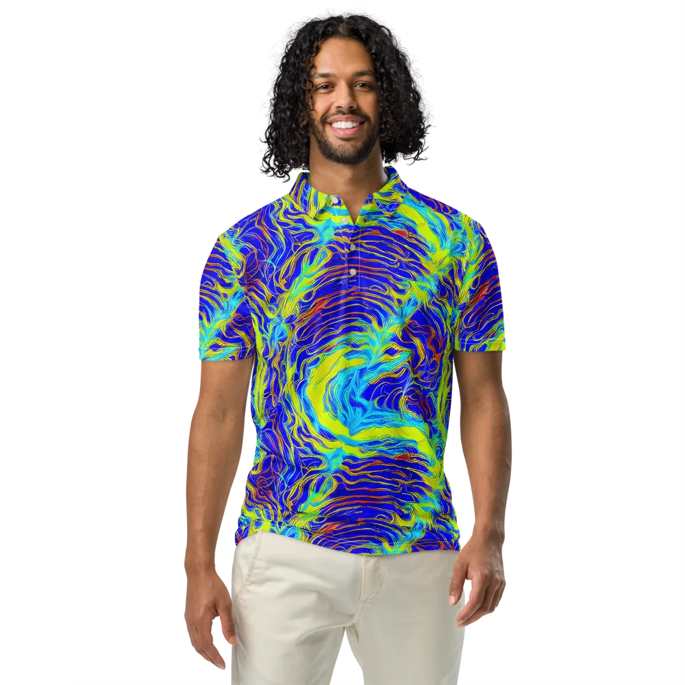 Sapphire Vortex on Men's Slim Fit Polo Shirt — Front