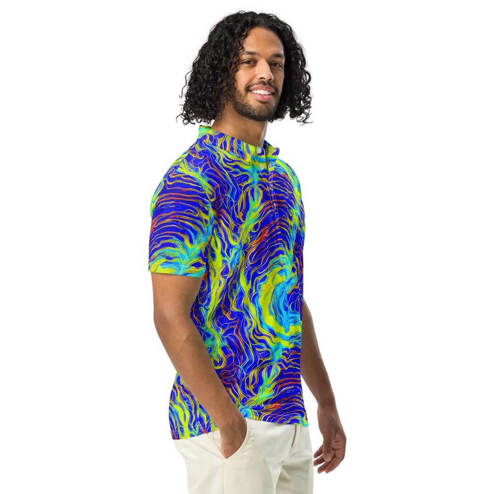 Sapphire Vortex on Men's Slim Fit Polo Shirt — Right Front