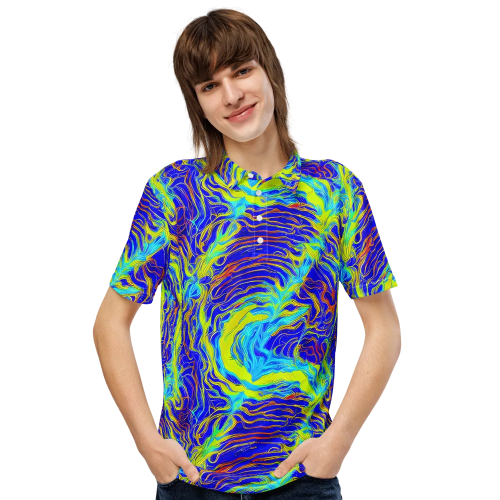Sapphire Vortex on Men's Slim Fit Polo Shirt — Front