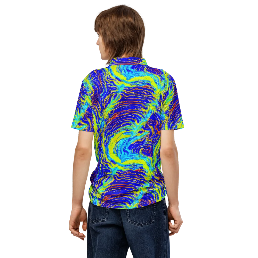 Sapphire Vortex on Men's Slim Fit Polo Shirt — Back