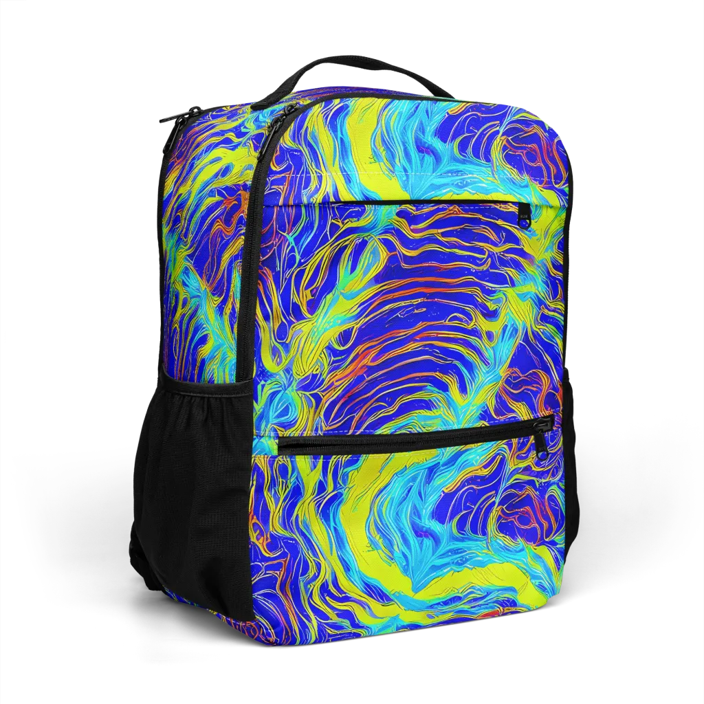 Sapphire Vortex on Utility Backpack — Right Front
