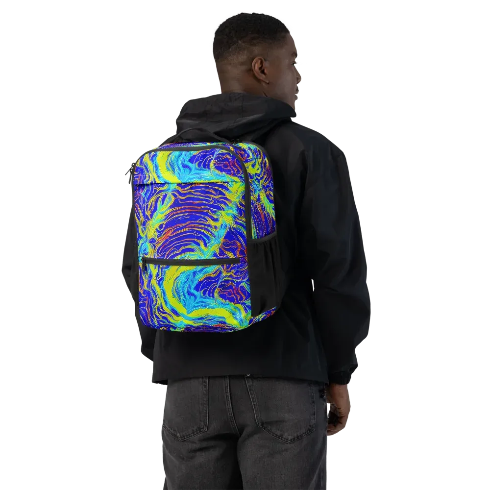 Sapphire Vortex on Utility Backpack — Back