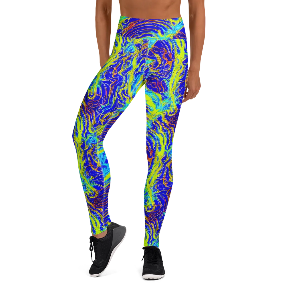 Sapphire Vortex on Yoga Leggings — Front