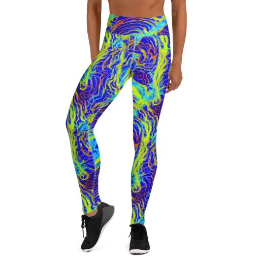 Sapphire Vortex on a Yoga Leggings