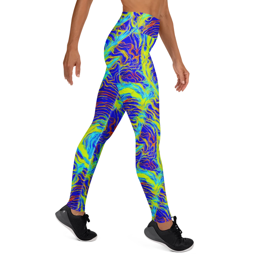 Sapphire Vortex on Yoga Leggings — Right