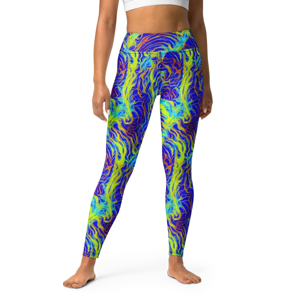 Sapphire Vortex on Yoga Leggings — Front