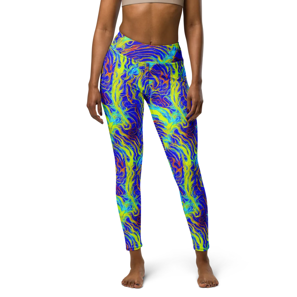 Sapphire Vortex on Yoga Leggings — Front