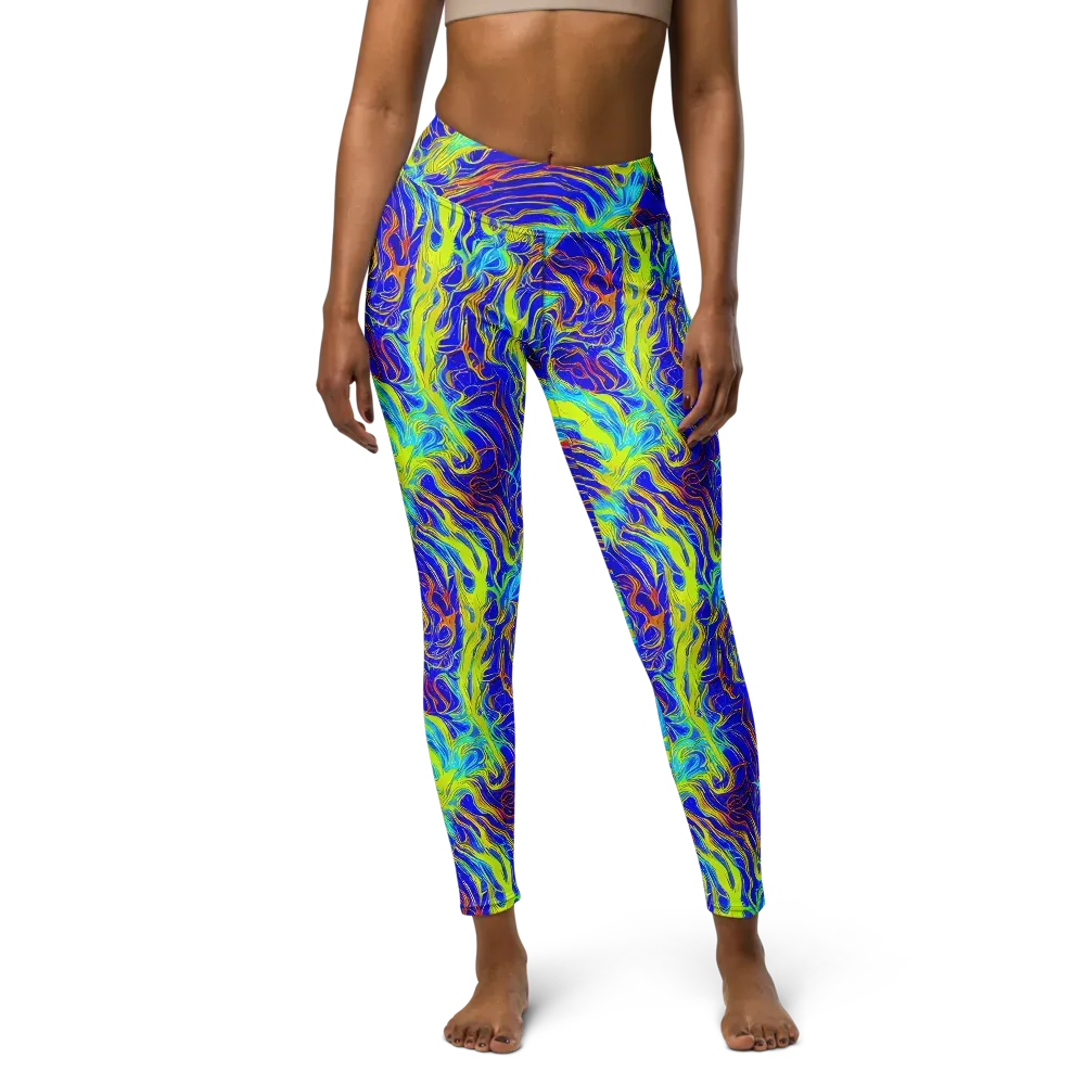 Sapphire Vortex on Yoga Leggings — Front