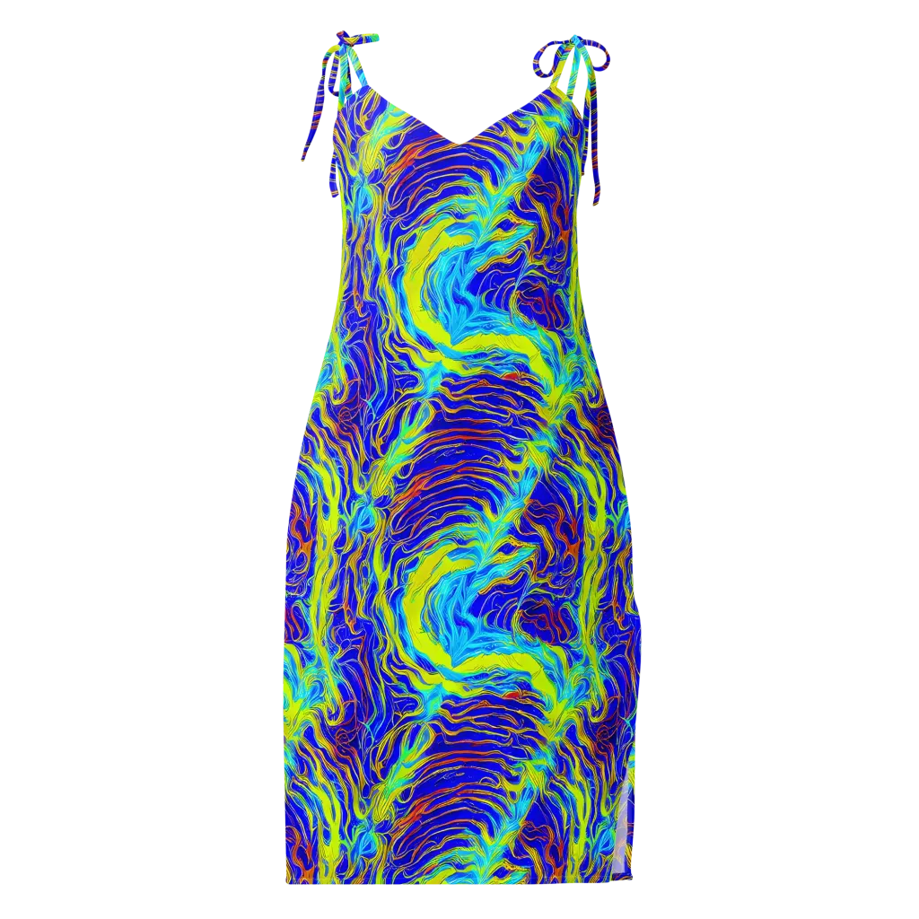 Sapphire Vortex on Slip Dress — Front