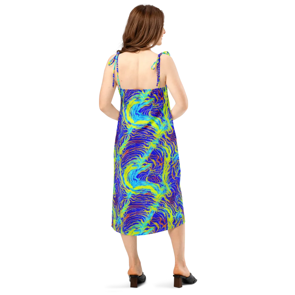 Sapphire Vortex on Slip Dress — Back
