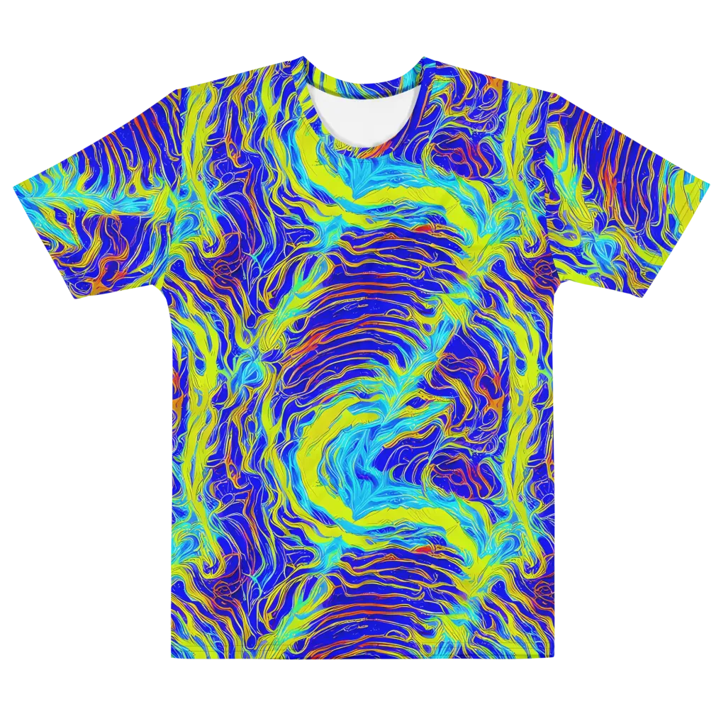Sapphire Vortex on Men's Cotton Crew Neck T-Shirt — Front