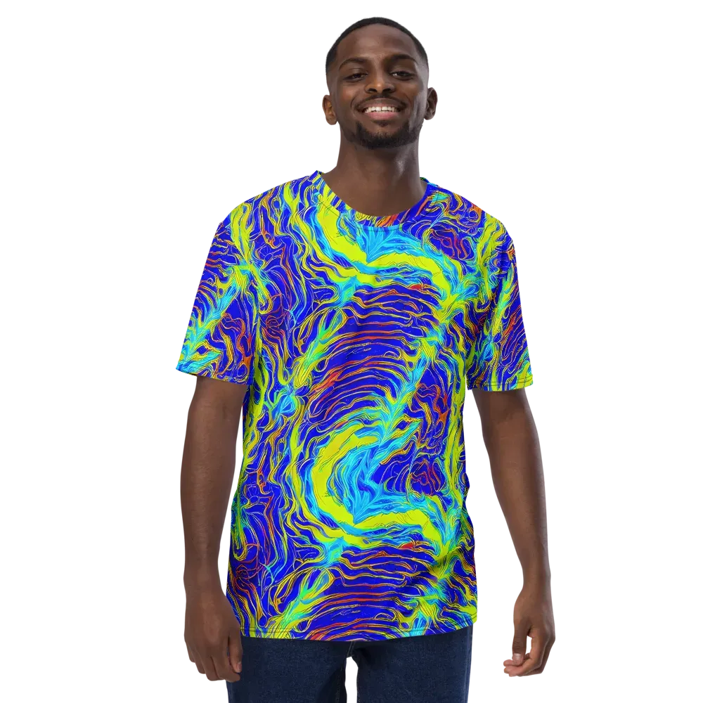 Sapphire Vortex on Men's Crew Neck T-Shirt — Front