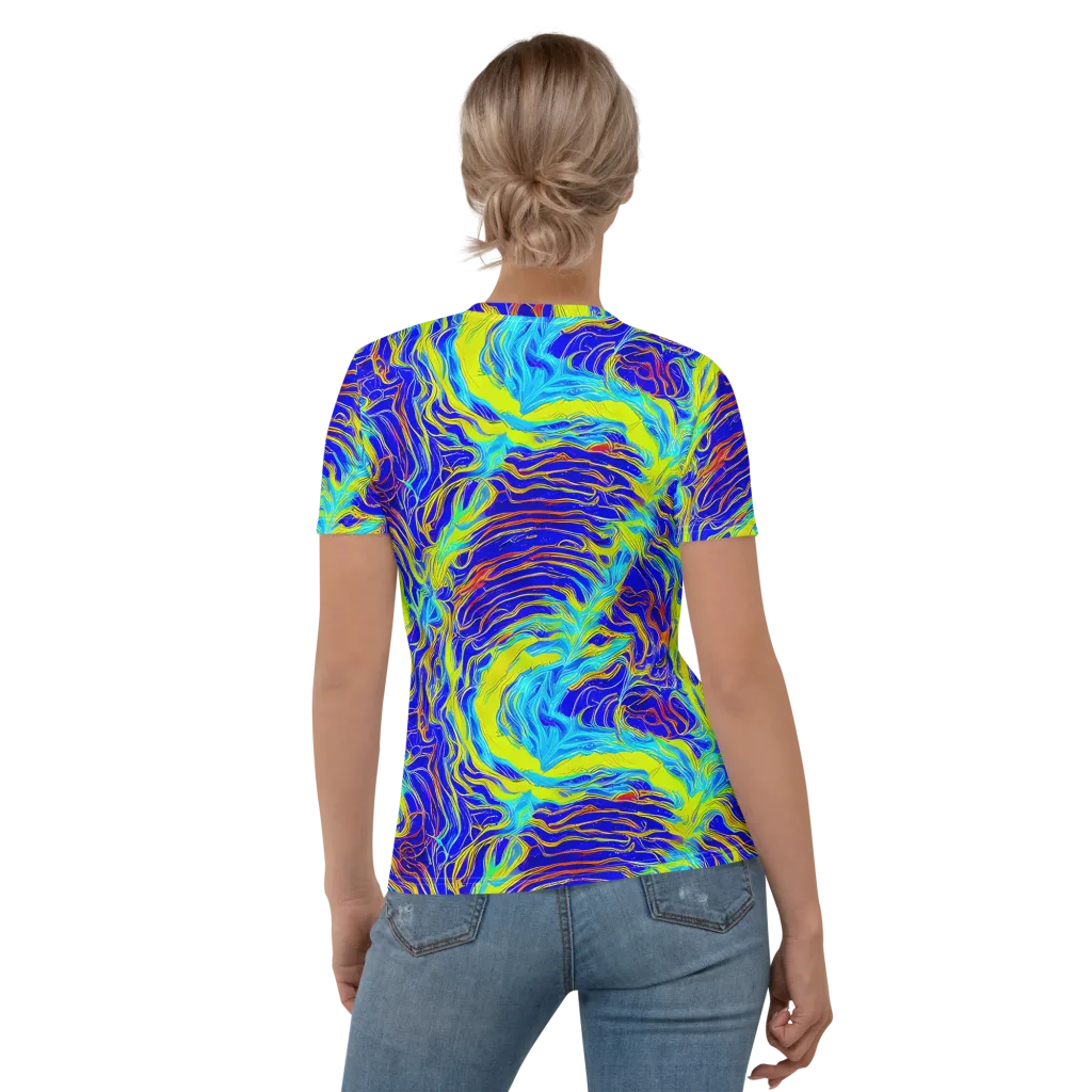 Sapphire Vortex on Women's Crew Neck T-Shirt — Back