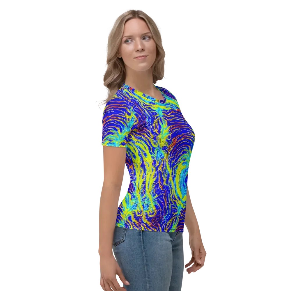 Sapphire Vortex on Women's Crew Neck T-Shirt — Right